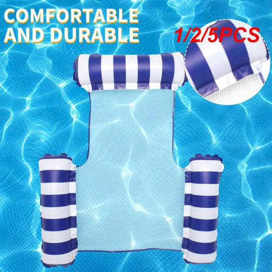 1/2/5PCS Three-tube Inflatable Floating Row Nylon Mesh Floating Bed New Swimming Hammock Swimming Pool Water Entertainment