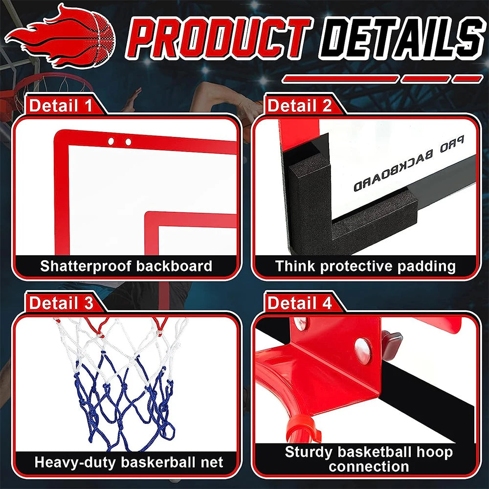 Indoor Mini Basketball Home Exercise  Hoop Set Wall Frame Stand Lifting for Teens Door Basket Hanging Backboard  Room Game