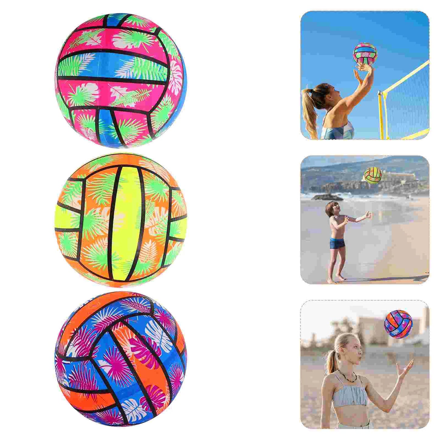 3 Pcs Inflatable Beach Volleyball