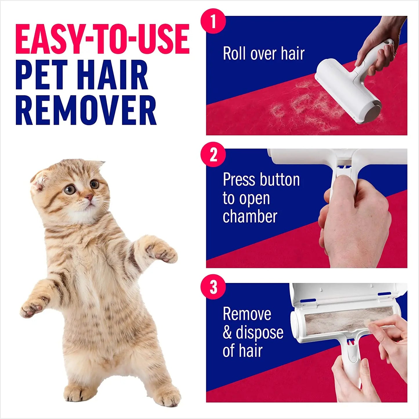 Pet Hair Remover Roller - Dog & Cat Fur