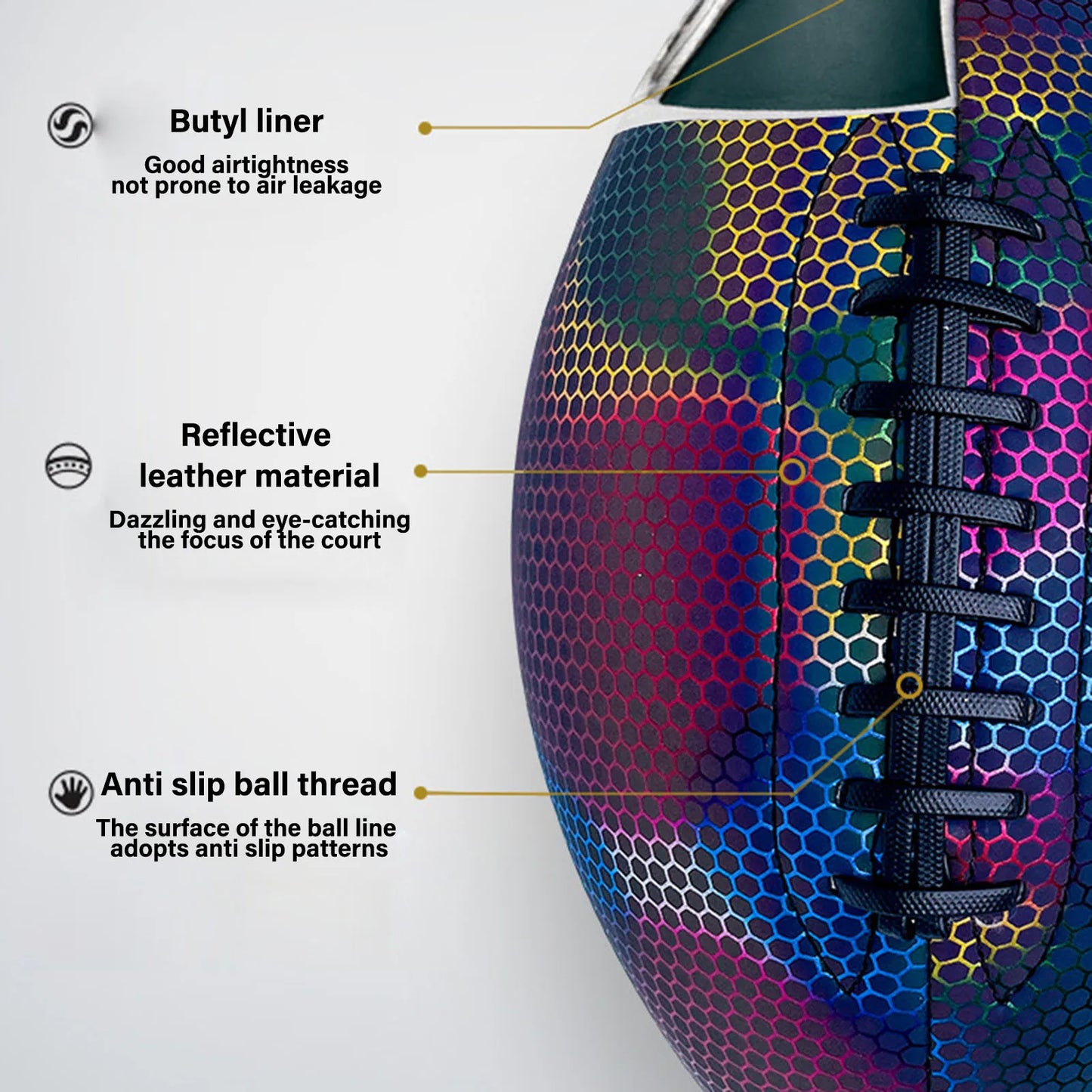 Size 9 Glowing Training Rugby Ball Luminous Light Up Reflective Pu Leather Safe Training Rugby Great American Football Toy Gifts