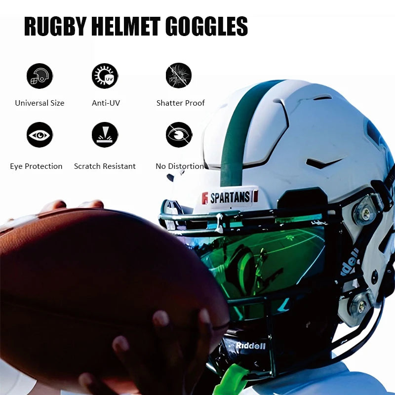 Rugby Helmet Visor Universal American Football Goggles Rainbow Visor Eye Protection RugbyTraining Equipment Football Accessories