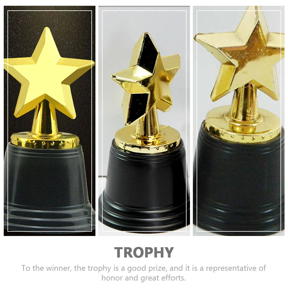 12 Pcs Miniature Star Trophy Child Soccer Medals Kids Trophies Plastic Exquisite Award Trophys cup