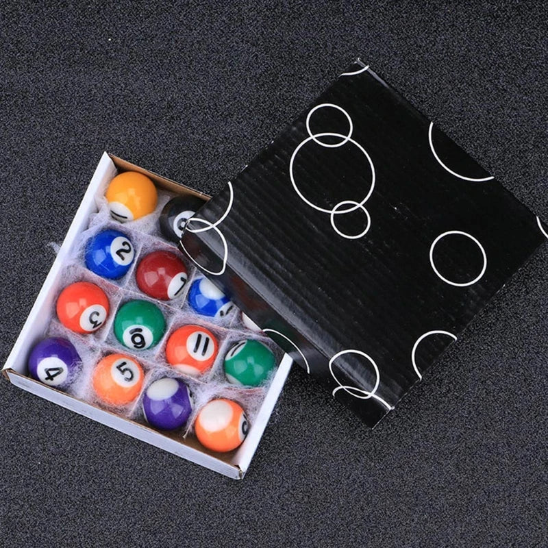 25mm/32mm/38mm Children Mini Billiards Table Balls Set Resin Small Pool Cue Balls Full Set Snooker & Billiard Accessory