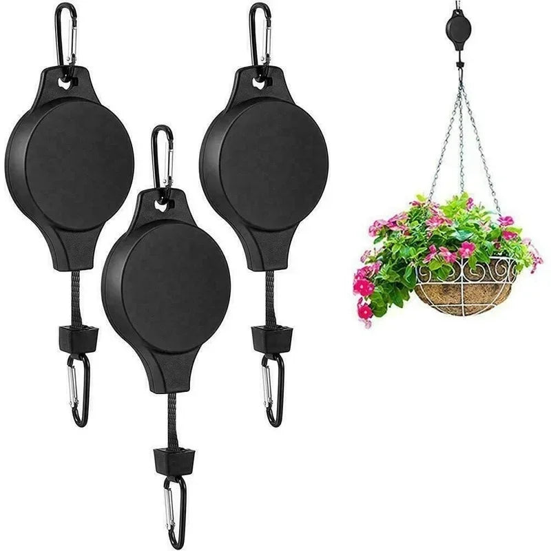 Retractable Plant Pulley Hanging Hook Flower  Adjustable Plant Hanger for Pots and Birds Feeder Hanging Basket Home Accessories