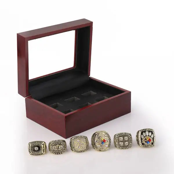 6 pcs/set of American Football Championship ring set Souvenir Gift Friend Ring Gift Fan souvenir ring