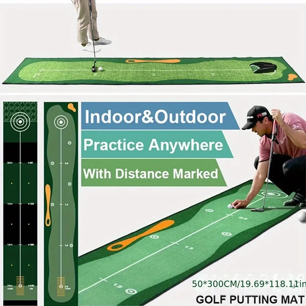 50X300CM Golf Putting Green Mat Indoor Equipment For Home Office Mini Training Practice Durable Hitting Garden Aid For Outdoor
