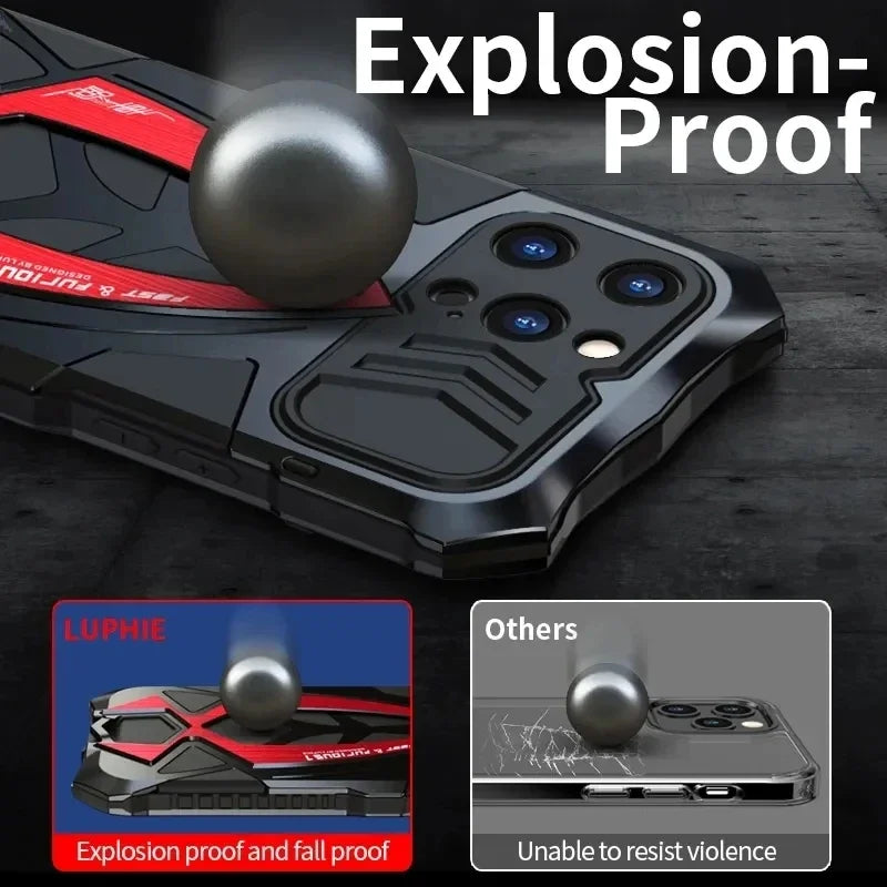 Shockproof Armor Metal Phone Case For iPhone 13 14 15 Pro Max