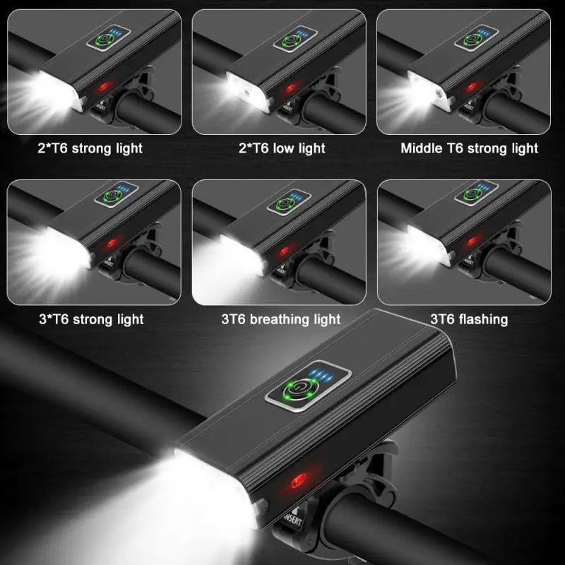 Bicycle Light Rechargeable Front And Back LED Bicycle Lighting MTB Bicycle Headlight Lamp Cycling Flashlight For Bike Lantern