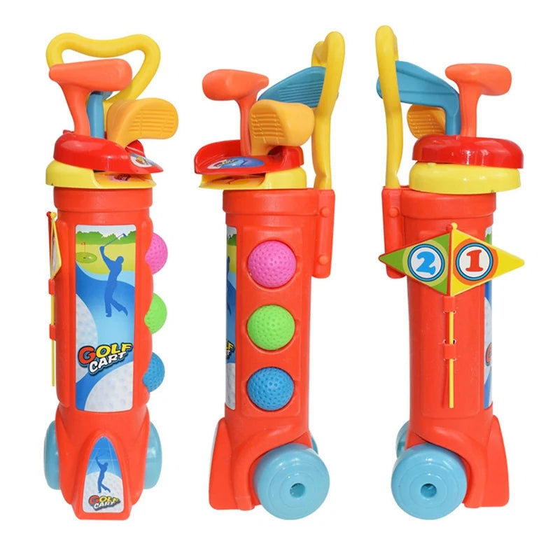 Child Golf Set Educational Sports Training Suit Children Plastic Mini Golf Club Games Toys Kids Outdoor Casual Golf Ball Gift
