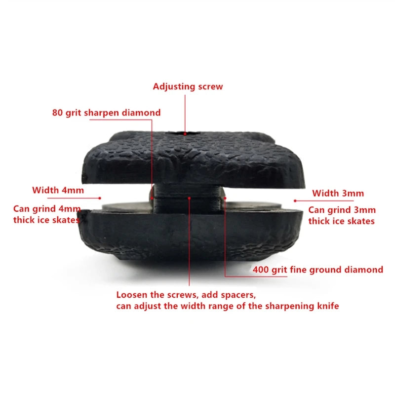 Diamond Sandstone Ice Skate Double Side Sharpener Portable Hanging Ice Hockey Shoe Blades Sharpener Ice Skate Accessories