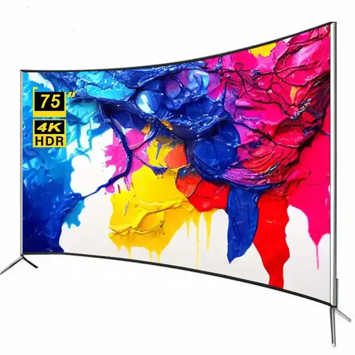 LED Television 4K 75 Inch Curved Smart TV 4K Big Screen Ultra HD 75 Inch TV