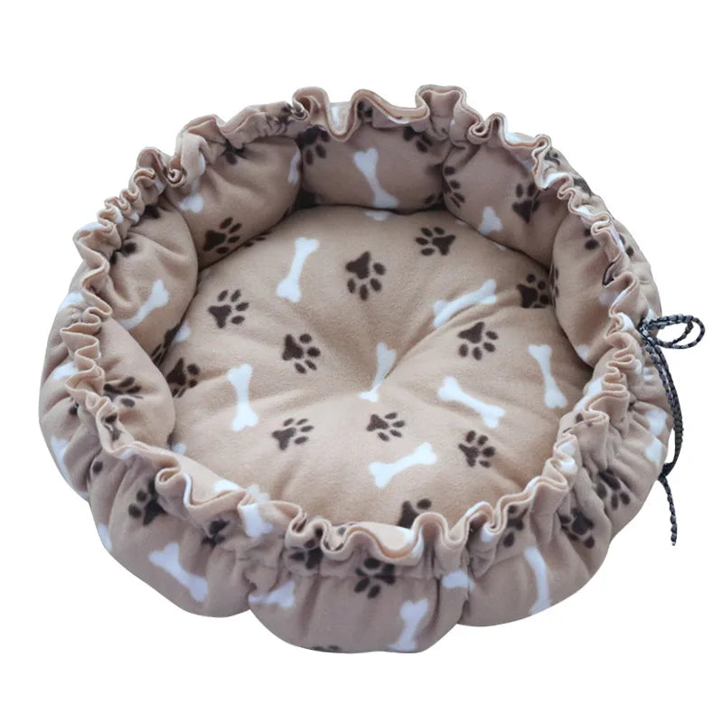 Round Dog Cat Bed Basket Warm Plush Cats Cushion Pet Bag Mat Winter House Soft Nest Puppy Sleeping Sofa for Small Dogs Cat