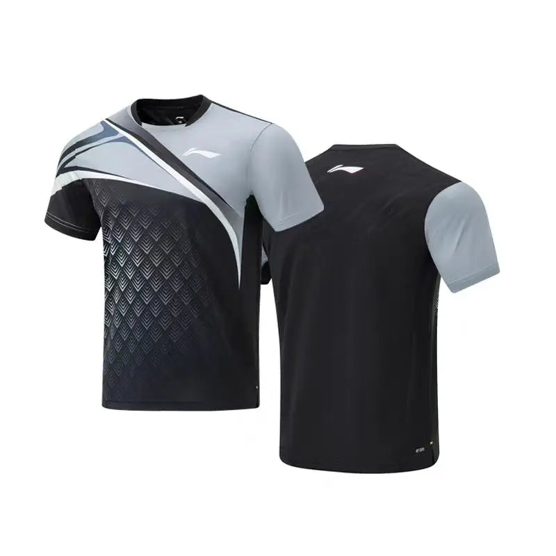 Customized men's and women's badminton T-shirt shorts quick dry material breathable sweat absorption tennis T-shirt LOGO