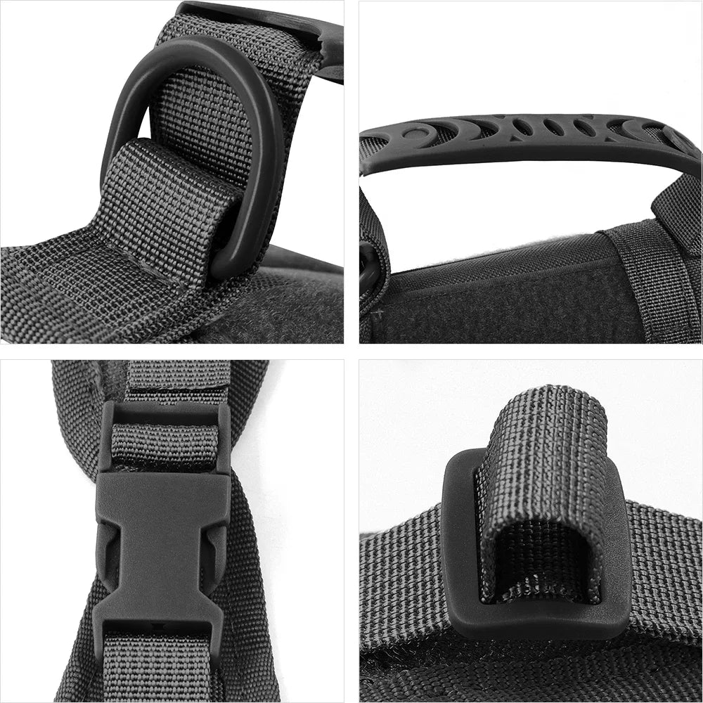 Tactical Harness Vest Collar Adjustable Vest with Handle Strap Training Walking Safety Harness and Leash Set For Cat Samll Dog