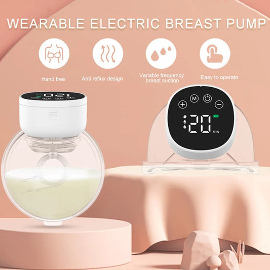 Wearable Electric Breast Pump With Touch Panel and LED Display Screen Hands Free Portable Milk Extractor BPA-free Milk Collector