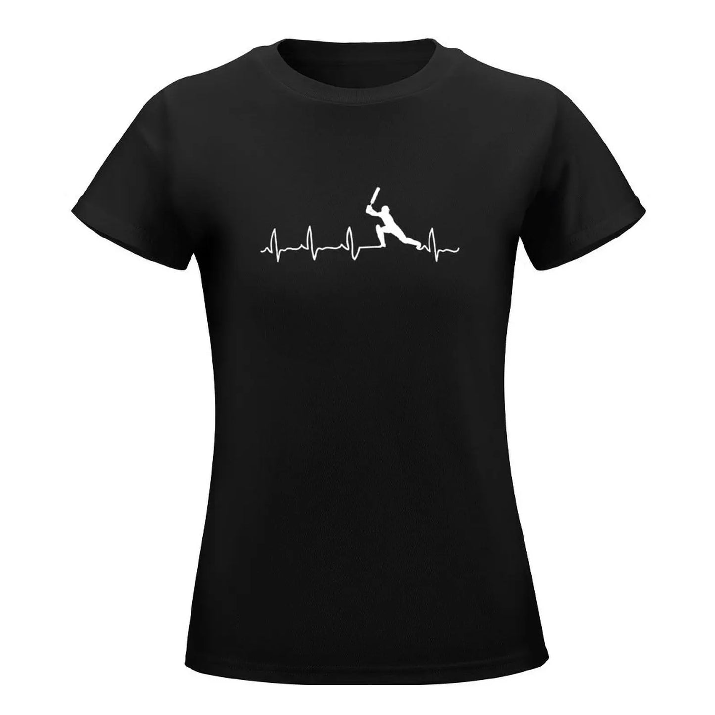 Cricket Player, Cricket Heartbeat, Cricket Player Gift T-shirt hippie clothes kawaii clothes Short sleeve tee Women's t-shirt
