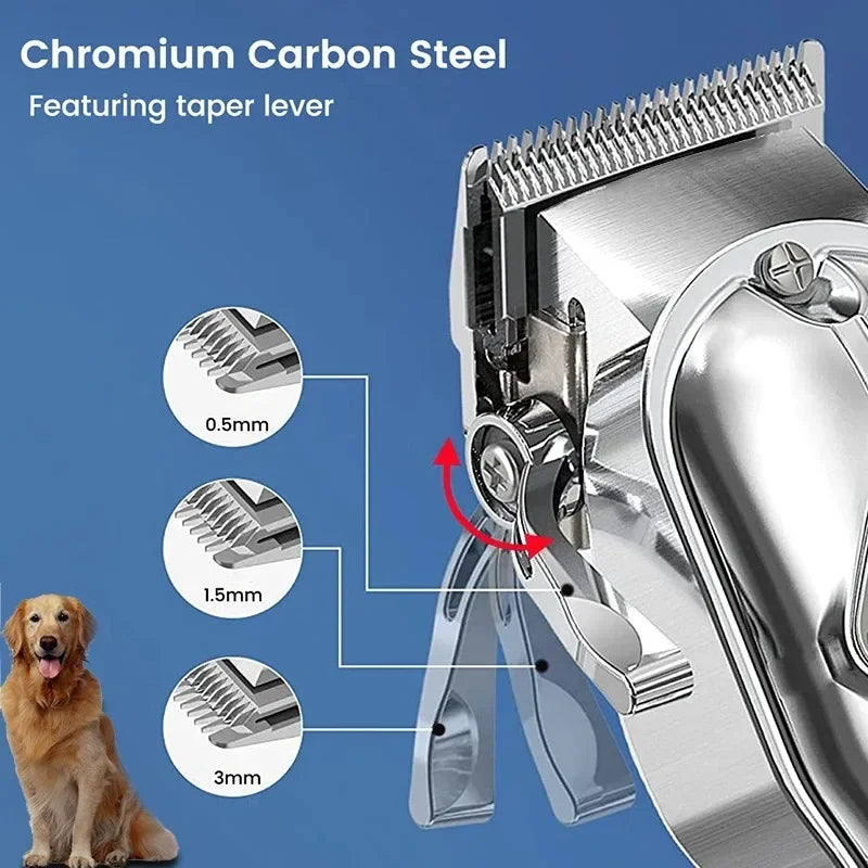 Professional Cat Hair Clipper Low Noice Puppy Grooming Haircut All Metal Rechargeable Pet Trimmer Dog Shaver Cutting Machine