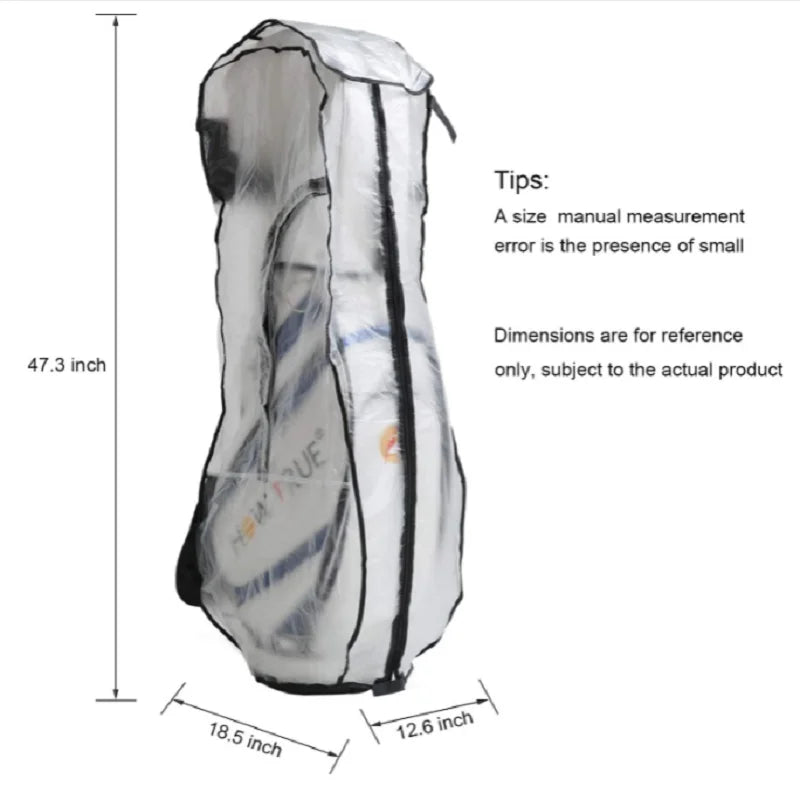 Waterproof Golf Bag Rain Protection Cover, Clear Rain Cover with Hood for Golf Bag, Golf Push Carts, Golf Club