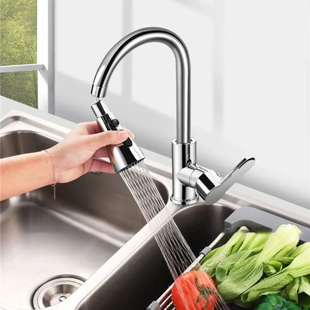 Faucet Extender 360° Universal Rotation Extension Splash Proof Aerator 3 Modes Kitchen Sink Accessory With Universal Adapter