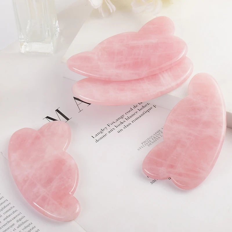 Rose Quartz Massage Jade Face Gua Sha Tool Health Care Natural Stone Beauty Product SPA Acupuncture Scraping Body Facial Healing