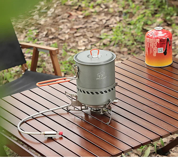 Bulin Fast-Heating Cookware Set for Camping and Traveling with Gas Stove and 1.5L Pot