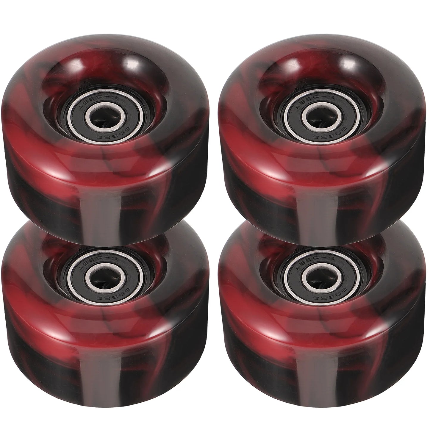 4 Pcs Double Row Roller Skates 5832 Mixed Two-color PU Non- Four-wheel 82a High Elastic Skateboard