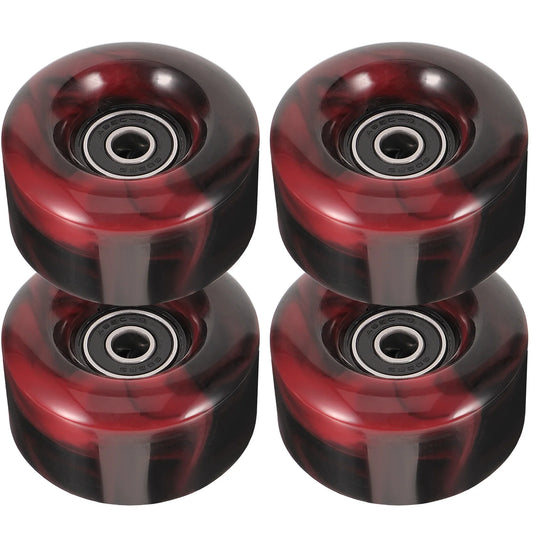 4 Pcs Double Row Roller Skates 5832 Mixed Two-color PU Non- Four-wheel 82a High Elastic Skateboard