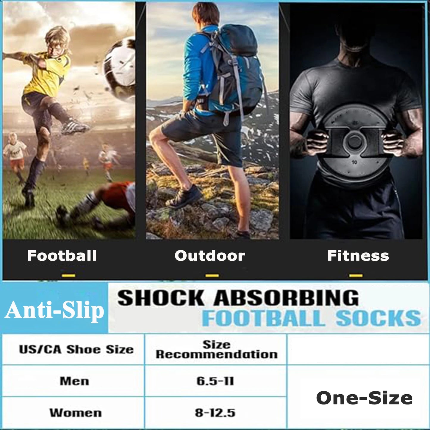 Men's Soccer Socks Non Slip Grip Football Basketball Sports Socks For Men Women Anti-Slip Soccer Grip Socks Breathable