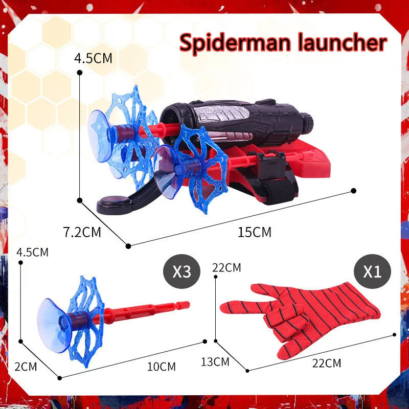 Marvel Spiderman Figure Toy Kids Plastic Cosplay Glove Launcher Set Hero Launcher Wrist Toy Set Funny Toys Children's Gift Toys