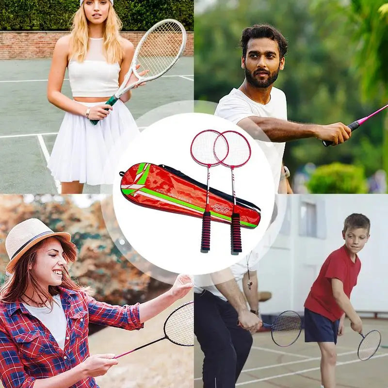 Badminton Racket Badminton Racquets Replacement Set Lightweight Anti-Slip Sturdy Badminton Backyard Games For Outdoor Garden