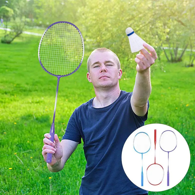 Badminton Rackets Set 2 Player Badminton Racquets Set Indoor Badminton Set Sports Gear For Adults Teenagers Children Recreation