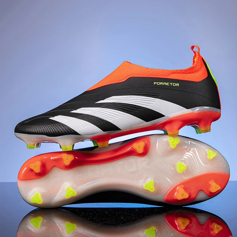 Original TF/FG Men Soccer Cleats Shoes Outdoor Sneakers Kids Futsal Training Non Slip Football Shoes Slip On Free Shipping Fast