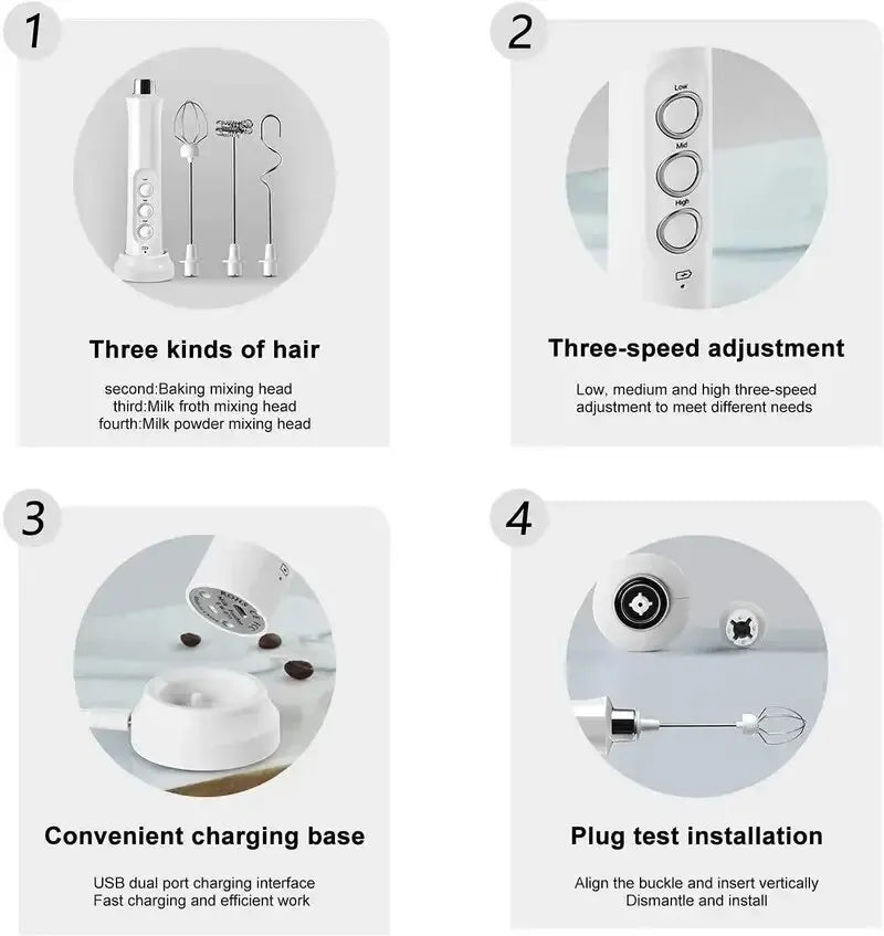 Wireless High Power Rechargeable Milk Frothier