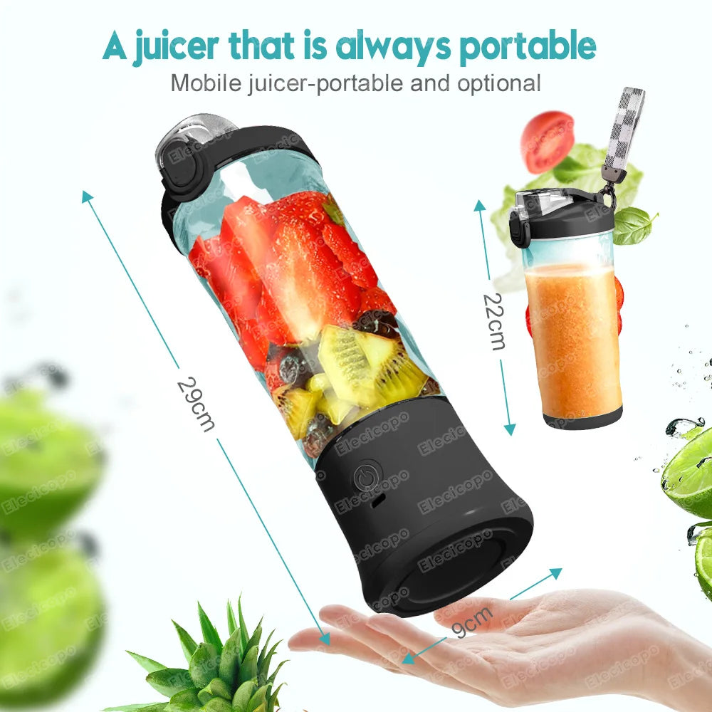 Elecicopo 240W Portable smoothie blender usb rechargeable mini mixer juicer cups electric fruit juicer Shakes Smoothies BPA Free