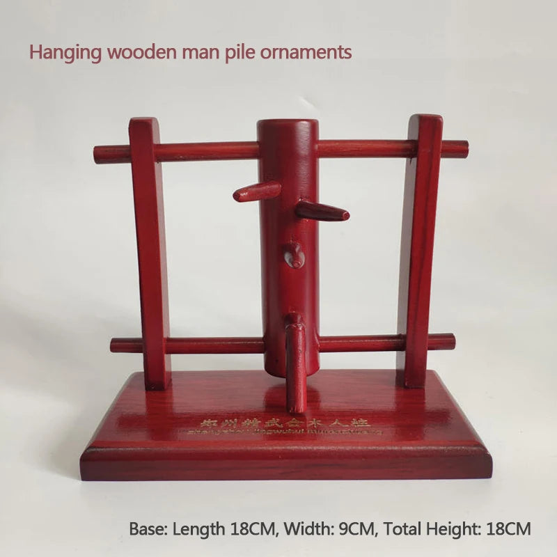 Chinese Kung Fu Wooden Dummy Wing Chun Dummy Martial Art Ornaments Martial Arts Decoration Assembly for Table Shelves Car