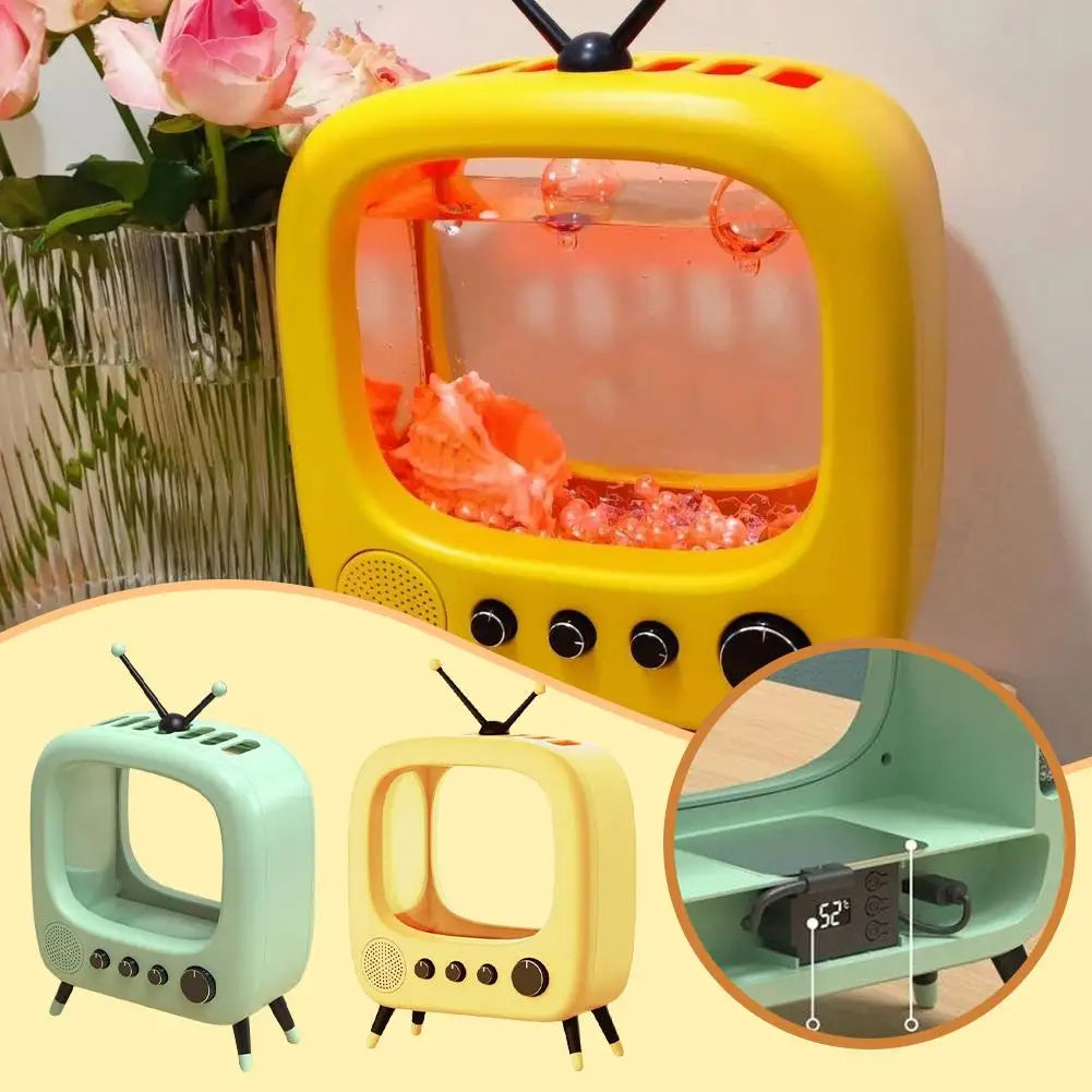 Cat TV Fish Tank Desktop Betta Retro Style Desktop Home Cute Pet Good Things Internet Celebrity Fish Tank Transparent Cute