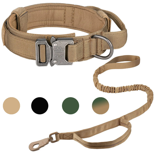 Tactical Leash for Dogs Collar Military Adjustable Tactical Collar for Dog  Medium Large Pet Walking Training Tactical Dog Leash