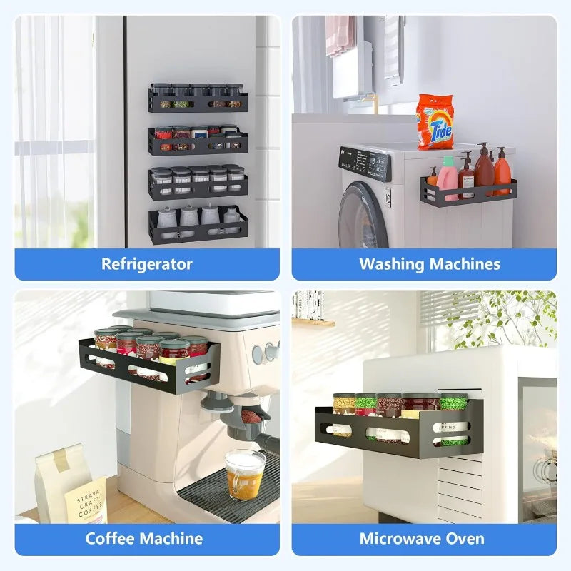 Household Non Perforated Magnetic Storage Rack Can Hold Seasoning Bottles Bathroom Toiletries Doorstep Foyer To Store Items