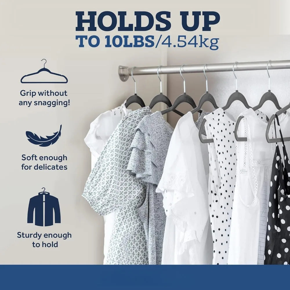 Heavy Duty Hangers Coats Pants Dress Non Slip Space Saving Felt Hanger Cloth Organizer Clothes Drying Rack Home Accessories