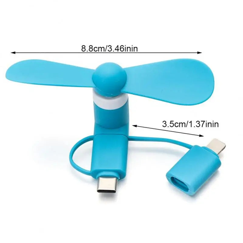 10PCS Creative Portable Mobile Phone USB Gadget Fans Tester Micro /Android/Type C Mini Fan For IPhone Xiaomi Samsung Huawei