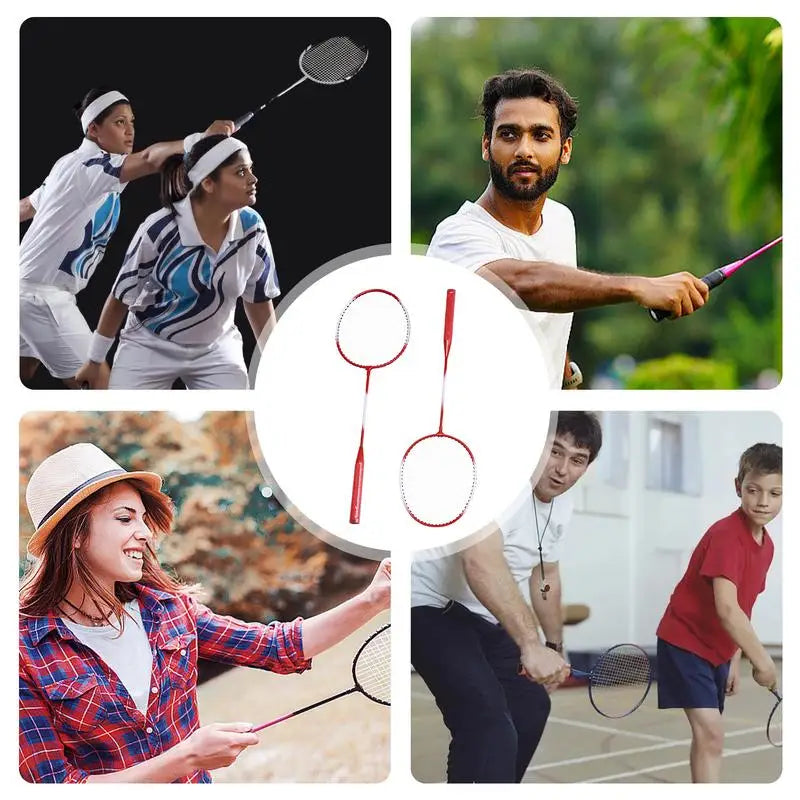 Badminton Rackets Set 2 Player Badminton Racquets Set Indoor Badminton Set Sports Gear For Adults Teenagers Children Recreation