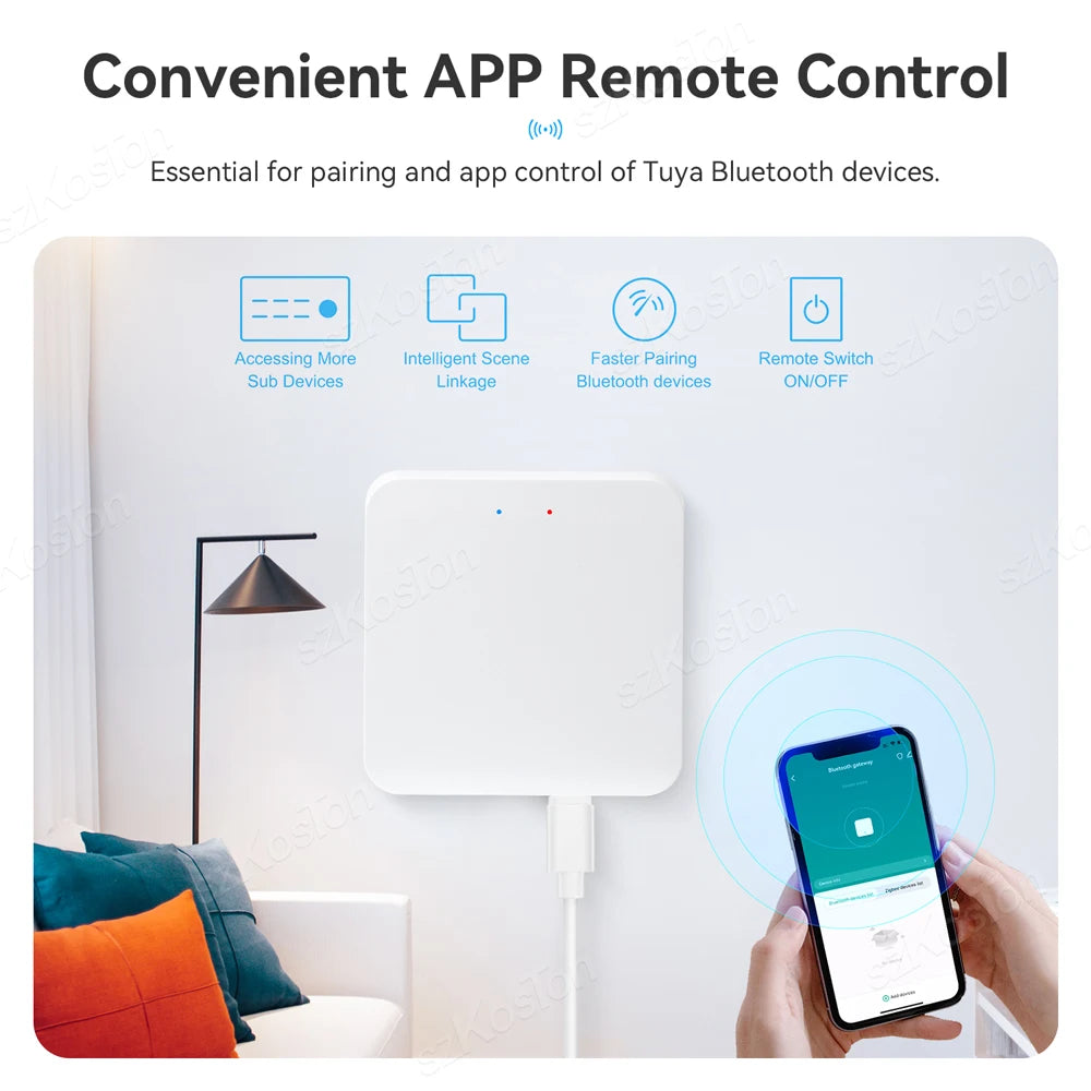 Tuya Smart Gateway Hub Bluetooth-compatible Wireless Gateway Smart Home Bridge BT to WiFi Smart Life APP Work With Alexa Google