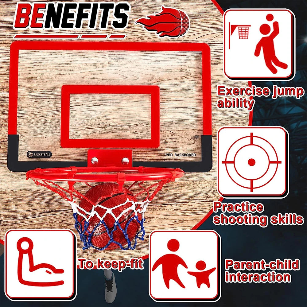 Indoor Mini Basketball Home Exercise  Hoop Set Wall Frame Stand Lifting for Teens Door Basket Hanging Backboard  Room Game