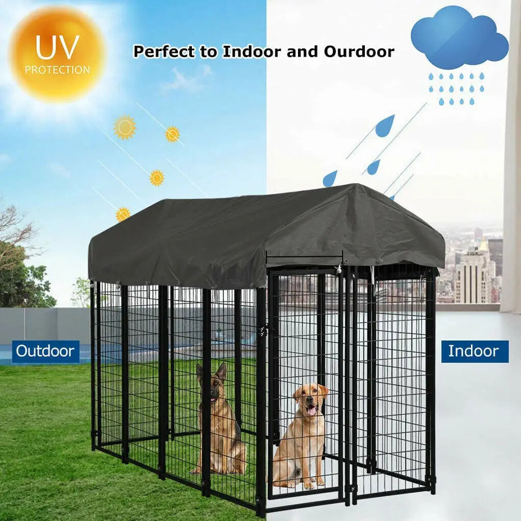 Extra Large Dog Cage Heavy Duty Pet Run Enclosure Pet Playpen with Roof Outdoor Pet Kennel High Fence