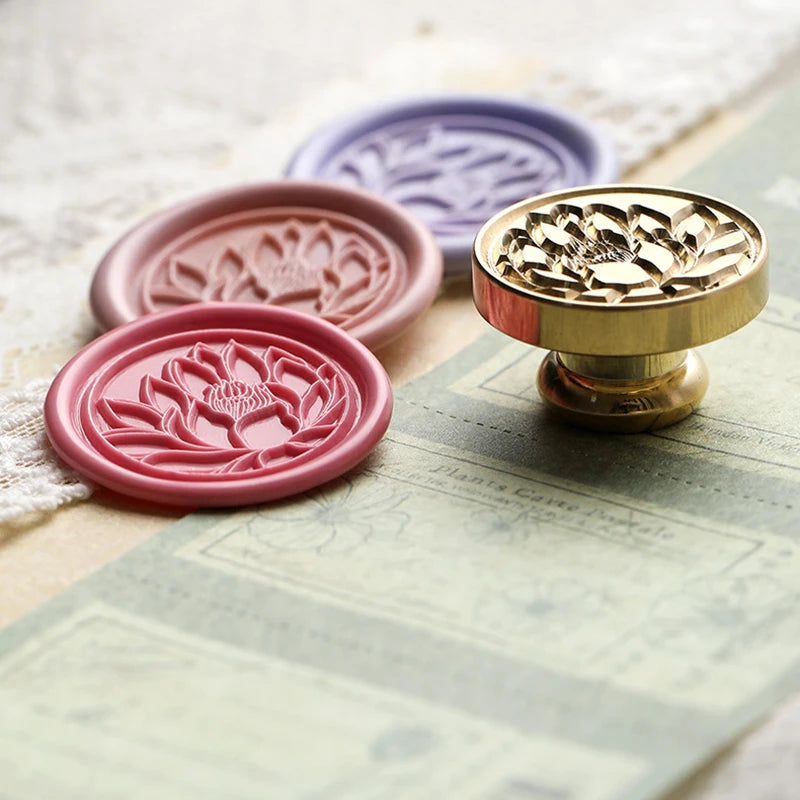 Flower Seal Wax Stamps Head Badge Fire Paint Plant Wax Sealing Copper Replace Heads DIY Scrapbooking Envelope Craft Supplies