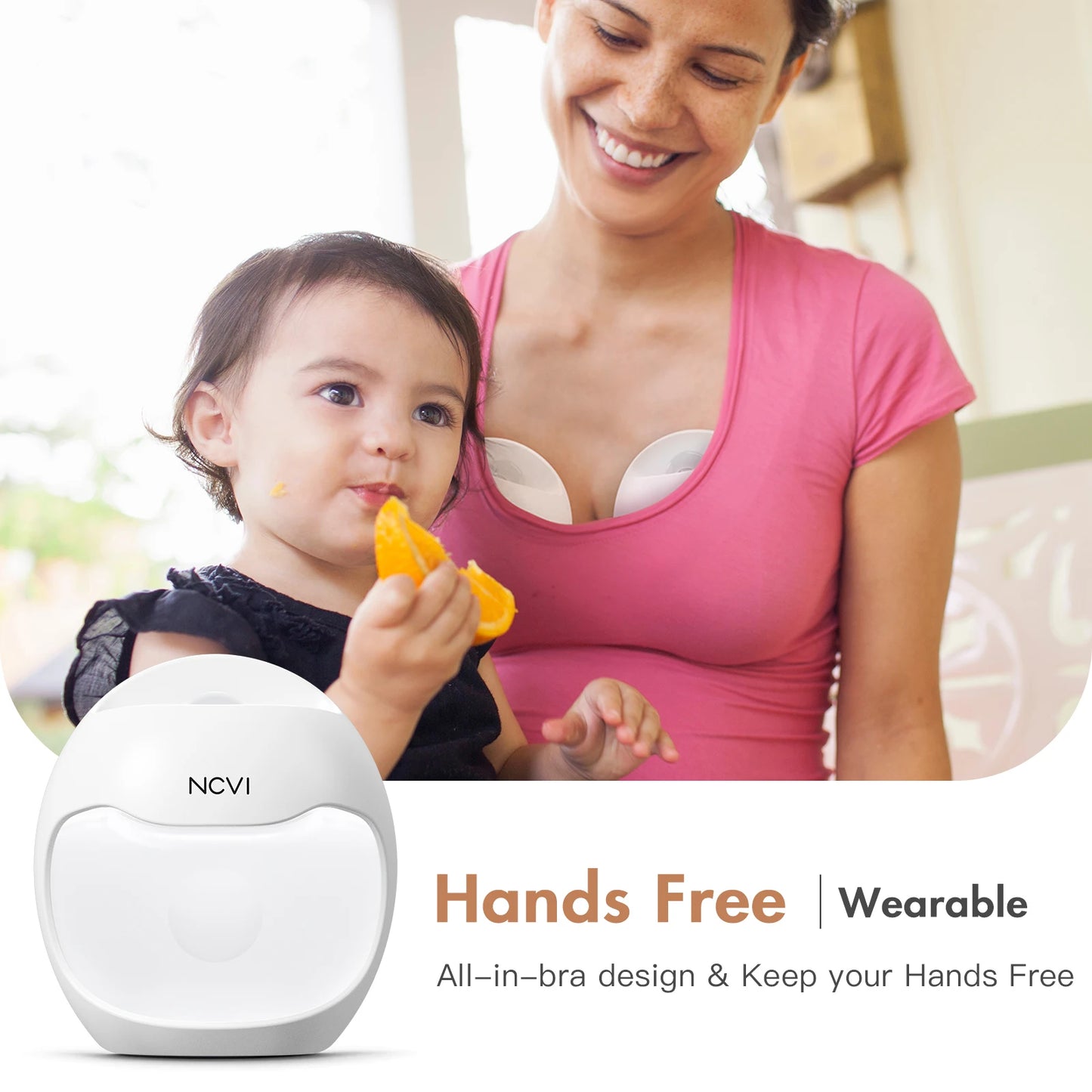 NCVI Manual Wearable Breast Pump | Breastmilk Collector, Hands-Free & Portable, Natural Expression, Breast Feeding Essentials |