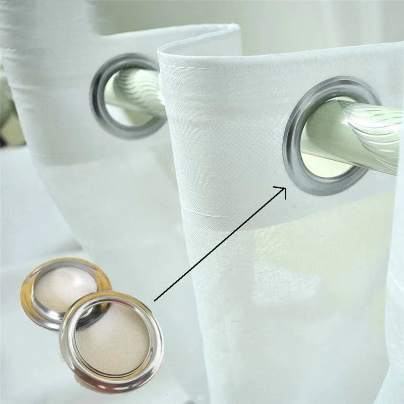 120Pcs Eyelets Curtain Grommet Ring Plastic Curtain Ring Home DIY Manual Installation Roman Rod Muffler Ring Curtain Accessories