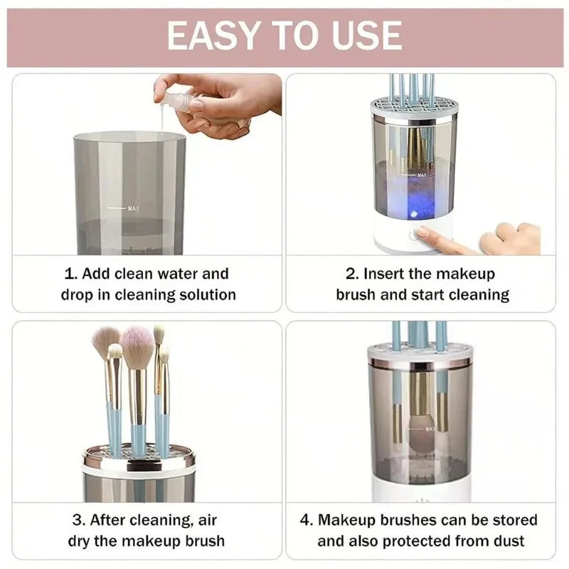 Electric Makeup Brushes Cleaner 3 in 1 Portable Automatic Cosmetic Brush Cleaning Washing Tools Professional Beauty Accessories