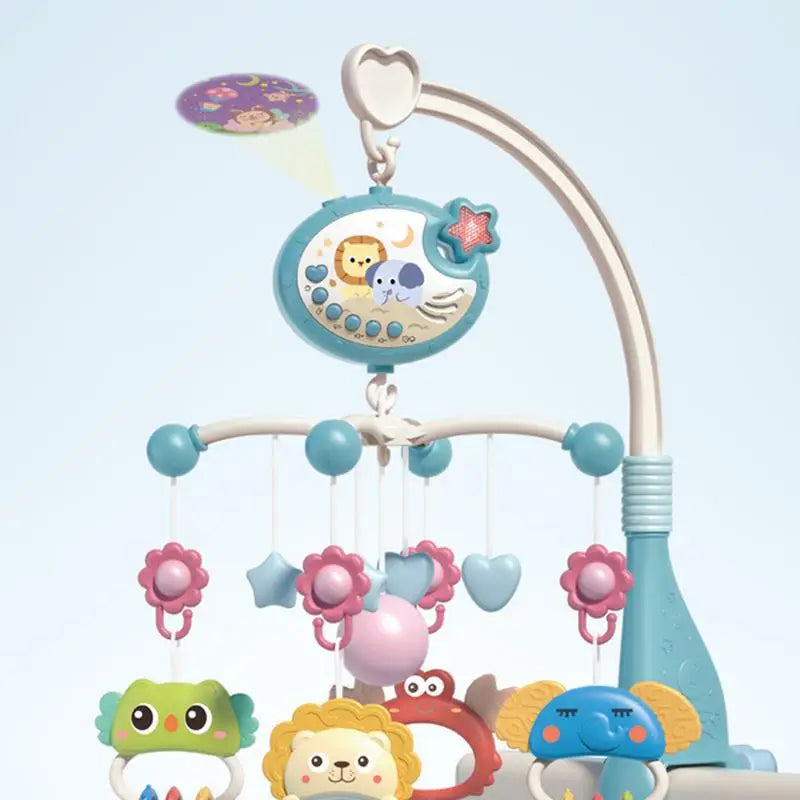 Crib Mobile Baby Rattle Toy Automatic Baby Musical Crib Mobile Rotating Model Nursery Mobile With Music Lights & Remote Control